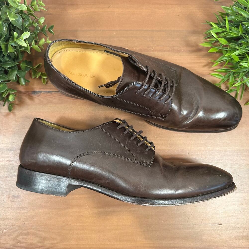 Suitsupply Men's Brown Leather Oxfords Shoes Size 42 US 9